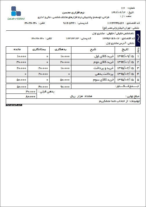 نمونه دفتر معین